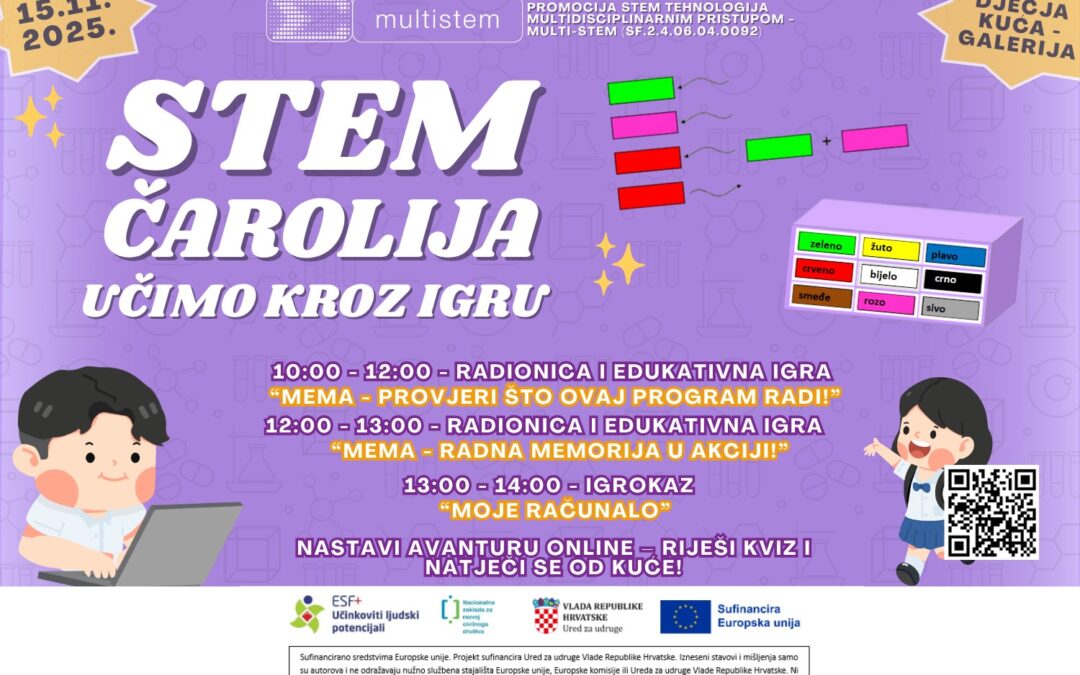 Poziv na radionice „STEM čarolija: Učimo kroz igru“