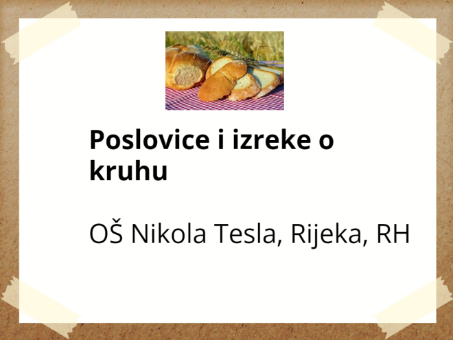 Poslovice i mudre izreke – eTwinning projekt „Zdrave prehrambene navike 3“